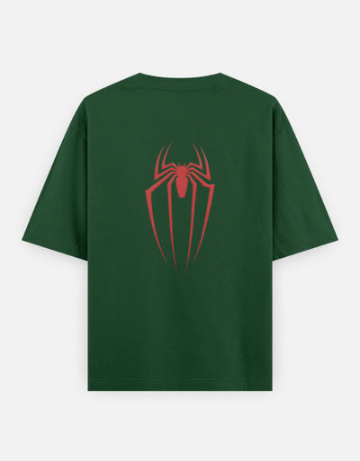 Spider Graphic - Unisex Oversized Classic T-Shirt in bottle green - back view #color_bottle-green