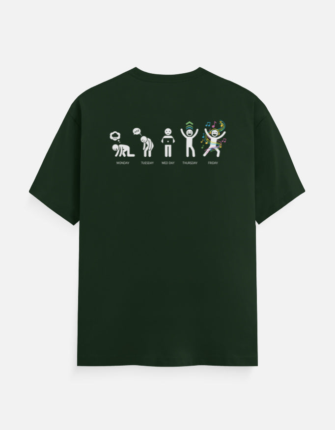 Mood of the days Graphic - Unisex Classic Crew T-Shirt in bottle green - back view #color_bottle-green