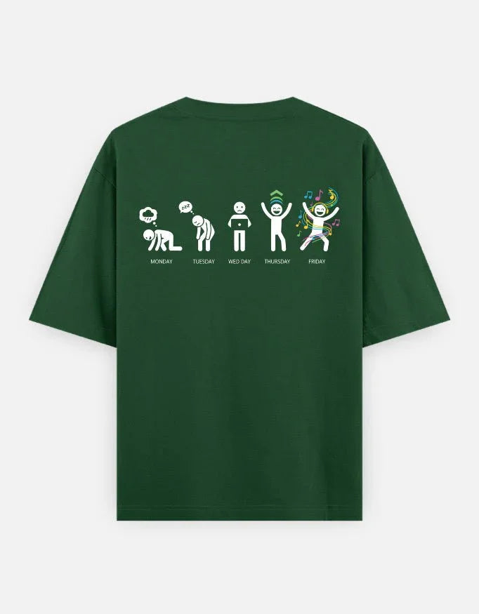 Days - Unisex Oversized Classic T-Shirt in bottle green - back view #color_bottle-green