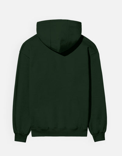 Flower Graphic - Unisex Hoodie in bottle green - back view #color_bottle-green