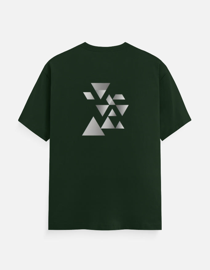 Triangle Graphic - Unisex Classic Crew T-Shirt in bottle green - front view #color_bottle-green