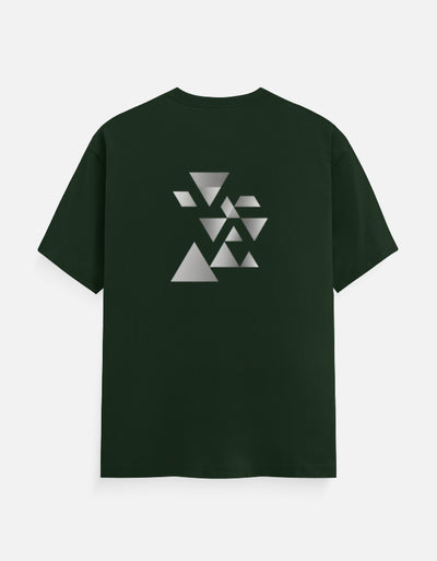 Triangle Graphic - Unisex Classic Crew T-Shirt in bottle green - front view #color_bottle-green