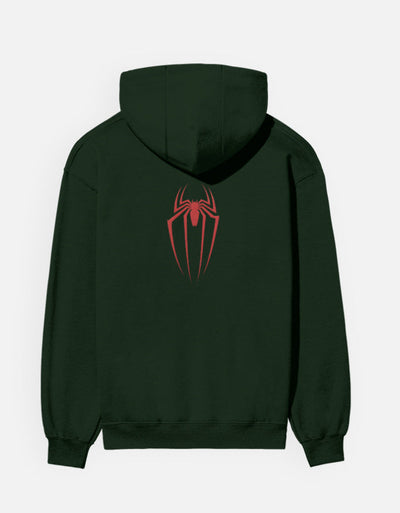 Spider's Graphic - Unisex Hoodie in bottle green - back view #color_bottle-green