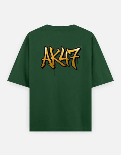 AK47 Gun - Unisex Oversized Classic T-Shirt in bottle green - back view #color_bottle-green