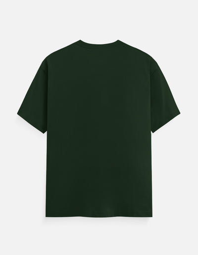 Cat Graphic - Unisex Classic Crew T-Shirt in bottle green - back view #color_bottle-green