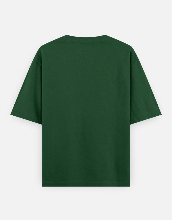 Escape Text Graphic - Unisex Oversized Classic T-Shirt in bottle green - back view #color_bottle-green