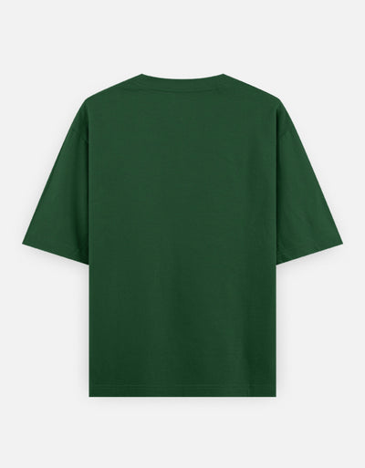 Escape Text Graphic - Unisex Oversized Classic T-Shirt in bottle green - back view #color_bottle-green