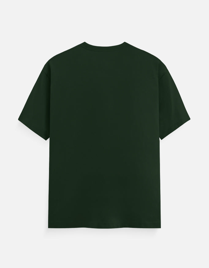 Ninja Fighter And Sword Graphic - Unisex Classic Crew T-Shirt in bottle green - back view #color_bottle-green