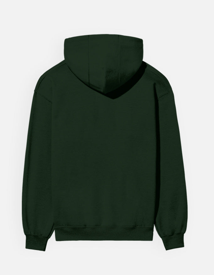 Sword snack minimal graphic - Unisex Hoodie in bottle green - back view #color_bottle-green