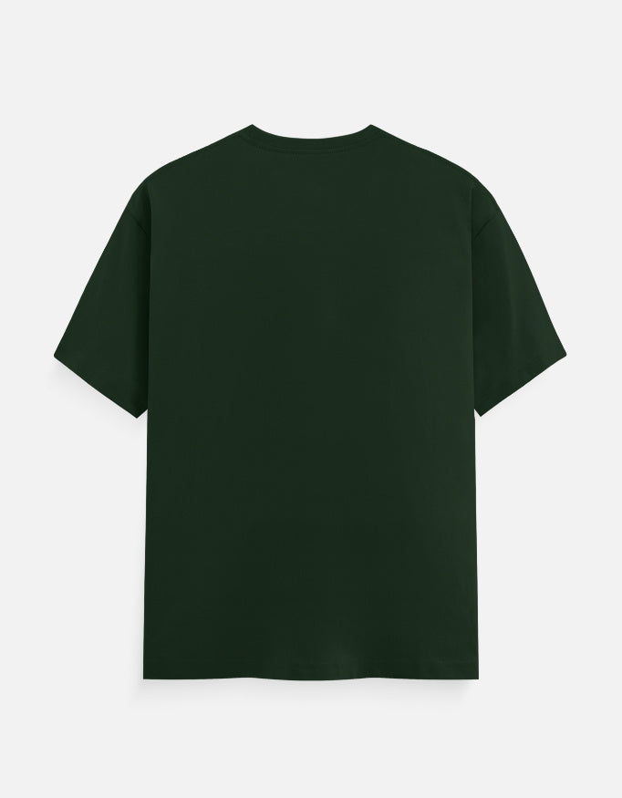 Travel Text Design - Unisex Classic Crew T-Shirt in bottle green - back view #color_bottle-green