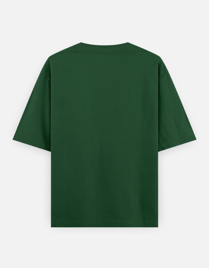 Plain - Unisex Oversized Classic T-Shirt in bottle green - back view  #color_bottle-green