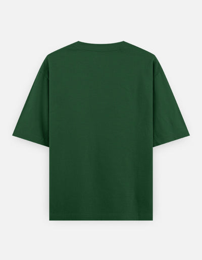 Plain - Unisex Oversized Classic T-Shirt in bottle green - back view  #color_bottle-green