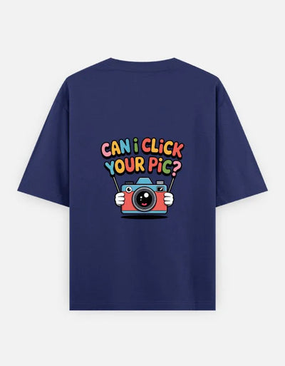 camera graphic - Unisex Oversized Classic T-Shirt in royal blue - back view #color_royal-blue