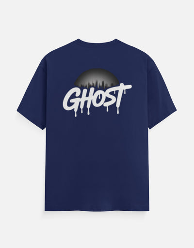 Fire And Ghost Graphic - Unisex Classic Crew T-Shirt in royal blue - back view #color_royal-blue