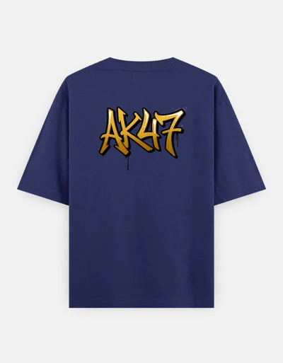 AK47 Gun - Unisex Oversized Classic T-Shirt in royal blue - back view #color_royal-blue