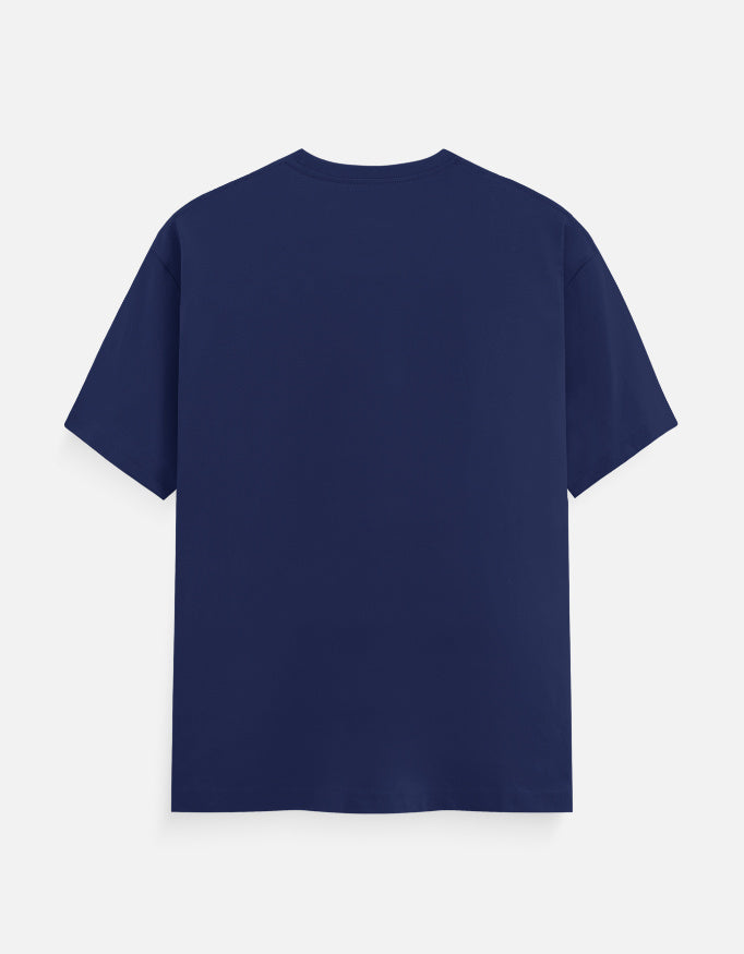 Brain Text Minimal Graphic - Unisex Classic Crew T-Shirt in royal blue - back view #color_royal-blue