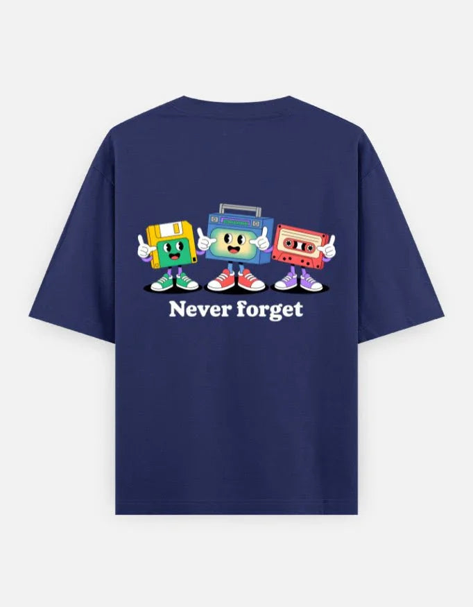 memory graphic - Unisex Oversized Classic T-Shirt in royal blue - back view #color_royal-blue