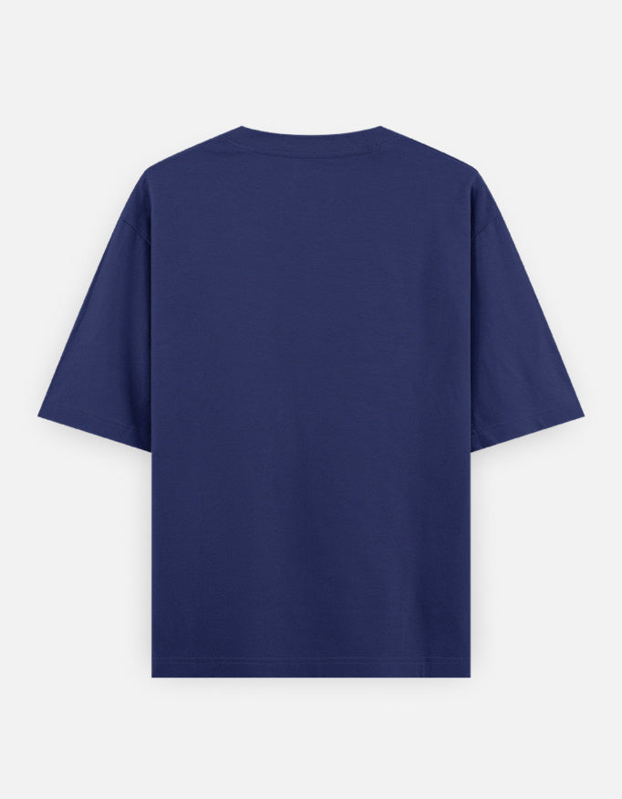 Manner And Respect Text Graphic- Unisex Oversized Classic T-Shirt in royal blue - back view #color_royal-blue