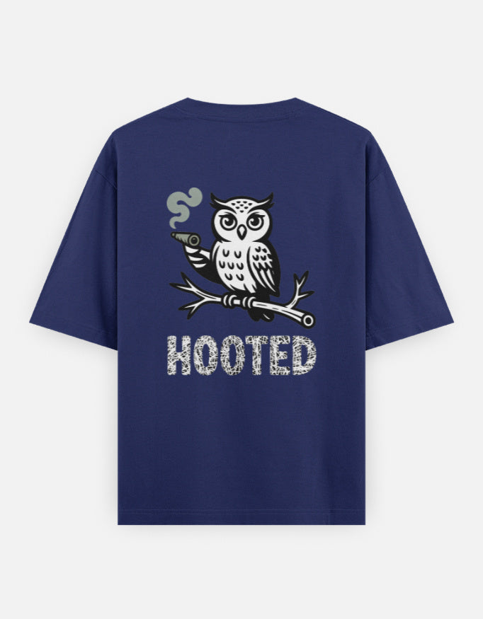 Moon and Owl bird - Unisex Oversized Classic T-Shirt in royal blue - back view #color_royal-blue