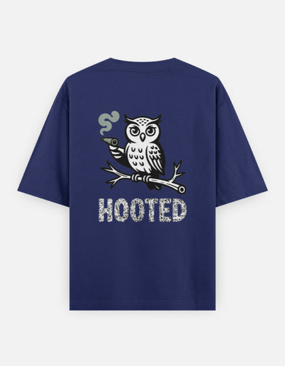 Moon and Owl bird - Unisex Oversized Classic T-Shirt in royal blue - back view #color_royal-blue