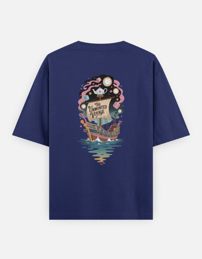 Moon-Ship - Unisex Oversized Classic T-Shirt in royal blue - back view #color_royal-blue