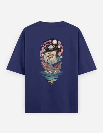 Moon-Ship - Unisex Oversized Classic T-Shirt in royal blue - back view #color_royal-blue