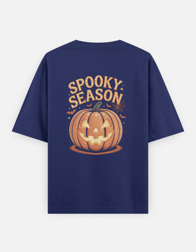 Halloween Season Graphic - Unisex Oversized Classic T-Shirt in royal blue - back view #color_royal-blue