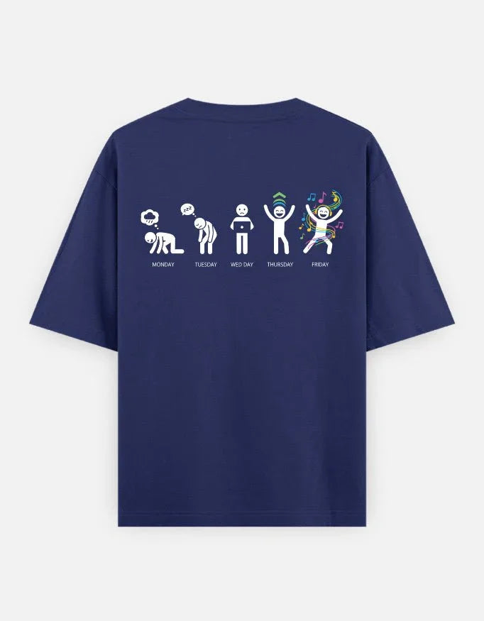 Days - Unisex Oversized Classic T-Shirt in royal blue - back view #color_royal-blue