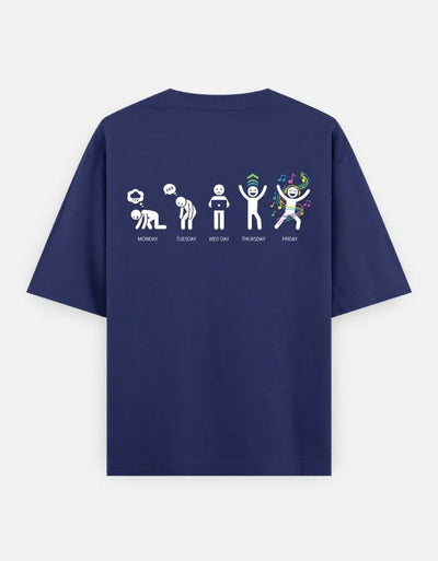 Days - Unisex Oversized Classic T-Shirt in royal blue - back view #color_royal-blue