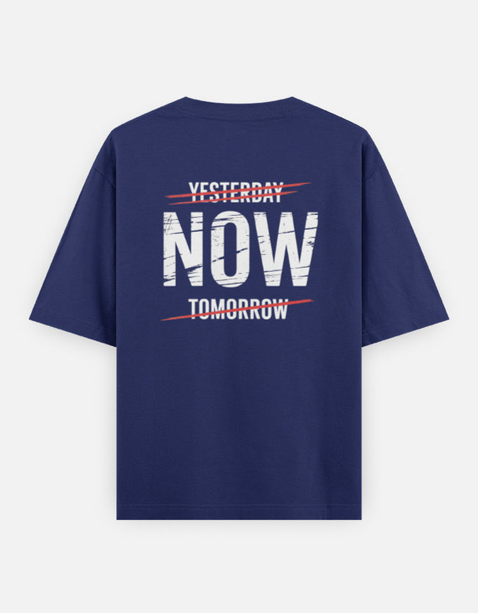 One Life Live It Now Text Design - Unisex Oversized Classic T-Shirt in royal blue - back view #color_royal-blue