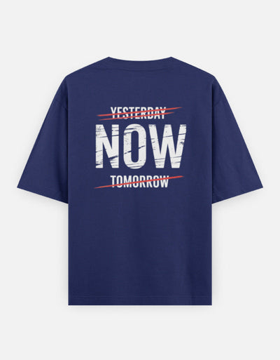 One Life Live It Now Text Design - Unisex Oversized Classic T-Shirt in royal blue - back view #color_royal-blue
