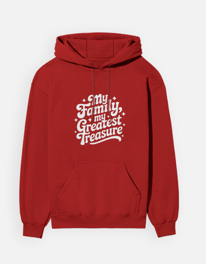 Family Minimal Text Design - Unisex Hoodie in red - front view #color_red