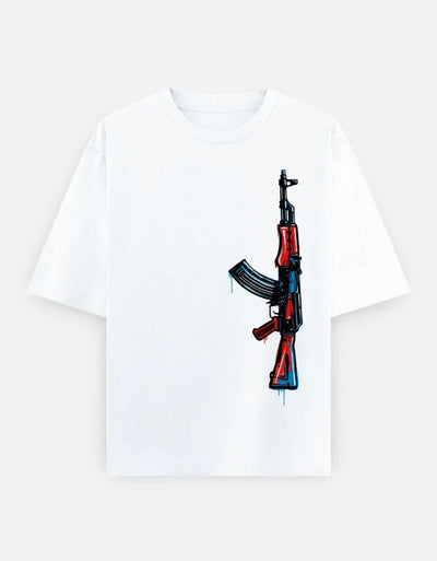 AK47 Gun - Unisex Oversized Classic T-Shirt in white - front view #color_white