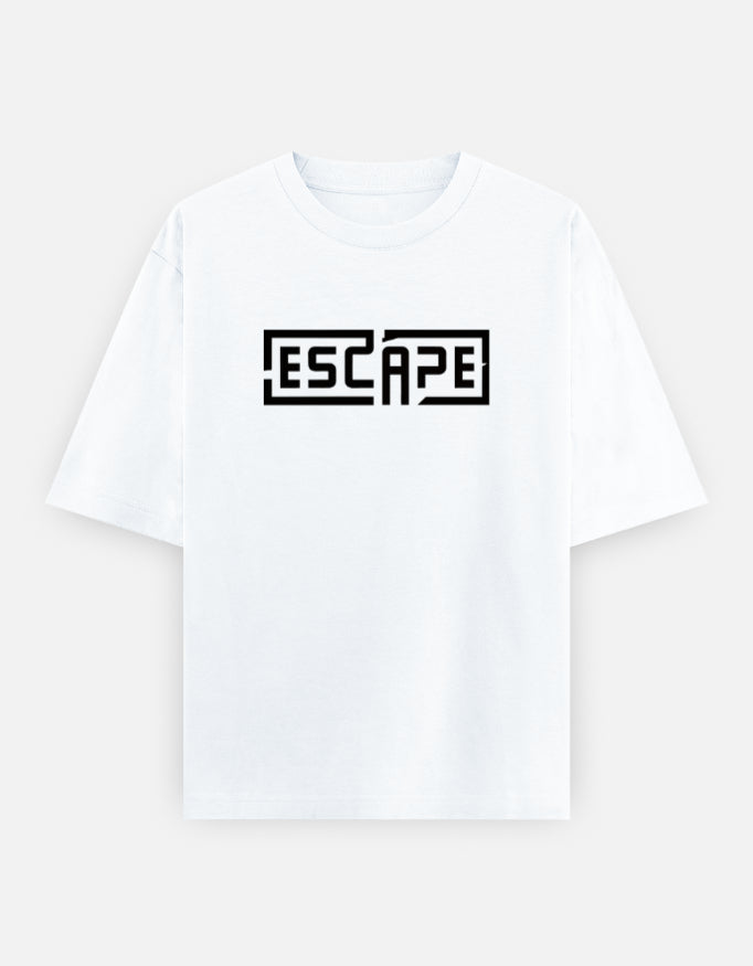 Escape Text Graphic - Unisex Oversized Classic T-Shirt in white - front view #color_white
