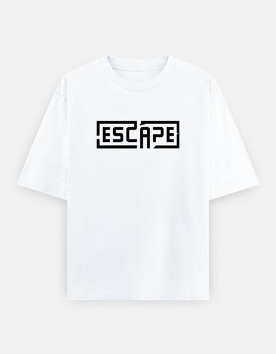 Escape Text Graphic - Unisex Oversized Classic T-Shirt in white - front view #color_white