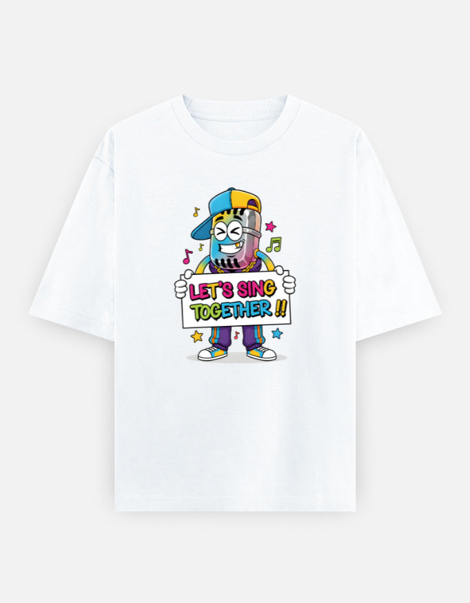 Disco Dance Graphic - Unisex Oversized Classic T-Shirt in white - front view #color_white