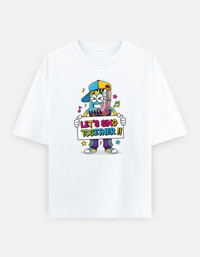 Disco Dance Graphic - Unisex Oversized Classic T-Shirt in white - front view #color_white