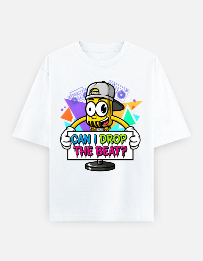 Disco Dance Mike Graphic - Unisex Oversized Classic T-Shirt in white - front view #color_white