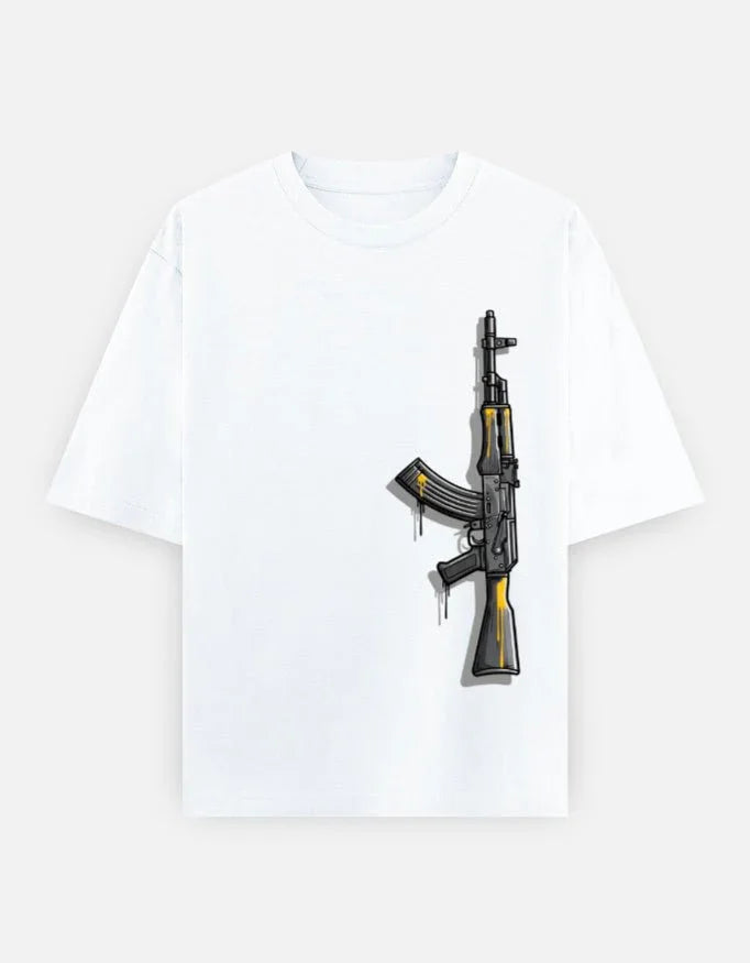 AK47 Gun - Unisex Oversized Classic T-Shirt in white - front view #color_white