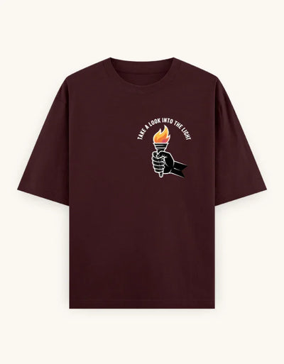 Ghost - Unisex Oversized Classic T-Shirt in maroon - front view #color_maroon
