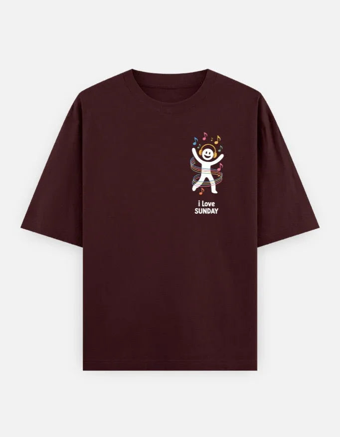 Days - Unisex Oversized Classic T-Shirt in maroon - front view #color_maroon