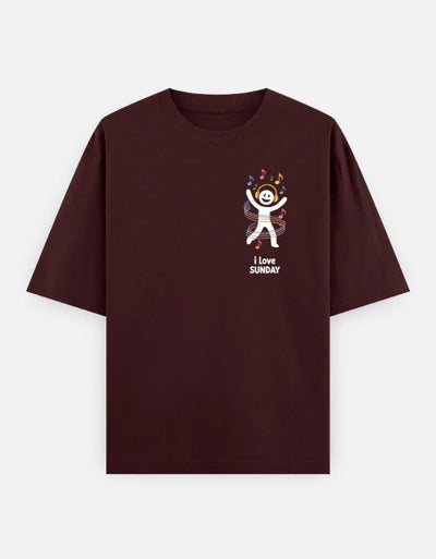 Days - Unisex Oversized Classic T-Shirt in maroon - front view #color_maroon