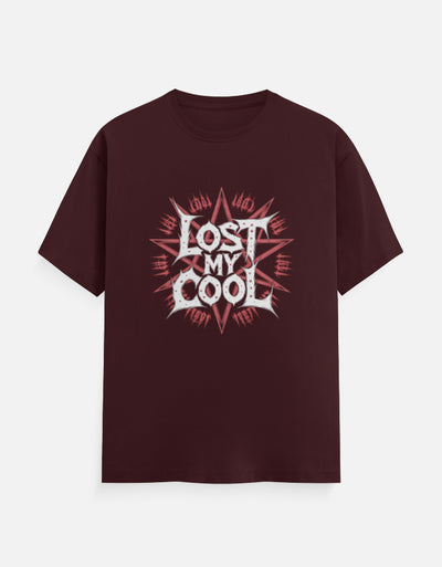 Lost My Cool Graphic - Unisex Classic Crew T-Shirt in maroon - front view #color_maroon