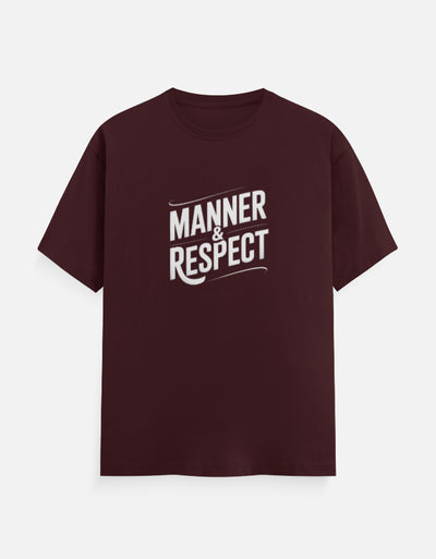 Manner And Respect Graphic - Unisex Classic Crew T-Shirt in maroon - front view #color_maroon