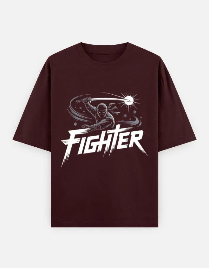 Ninja Fighter Cobra - Unisex Oversized Classic T-Shirt in maroon - front view #color_maroon