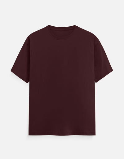 Plain - Male Classic Crew T-Shirt in maroon - front view #color_maroon