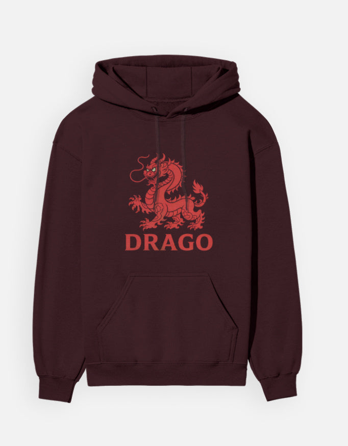 Dragon Minimal Graphic - Unisex Hoodie in maroon - front view #color_maroon