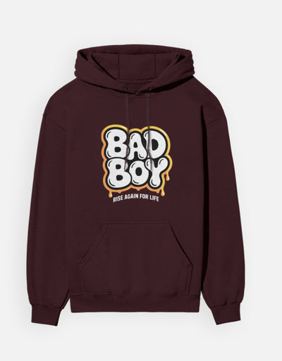 Bad Boy Graphic - Unisex Hoodie in maroon - front view #color_maroon