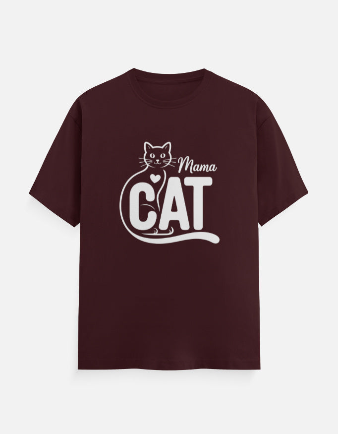 Cat Graphic - Unisex Classic Crew T-Shirt in maroon - front view #color_maroon