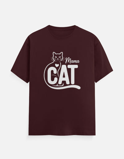 Cat Graphic - Unisex Classic Crew T-Shirt in maroon - front view #color_maroon
